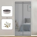  Moustiquaire Porte Fenetre AimantéE, 140x200cm Insect Protection No Gap Store Moustiquaire Fermeture Automatique pour Les Portes, Fenetre, Porte d\'Entrée Chambre, Gris