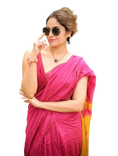 Image of Designer Cotton Saree with Floral Print Blouse, Maroon and Mint Green, Tasseled