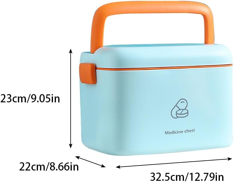 Eforcase Storage Organizer - Medicine Box Plastic First Aid Box Empty - Family Emergency Kit Medication Storage Organizer with Handle Medicine Cabinet Storage Pill Case Large Capacity Organizer Box
