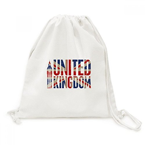 Sac à cordon en toile Union Jack Bretagne Big Ben DIYthinker pour voyage et loisirs