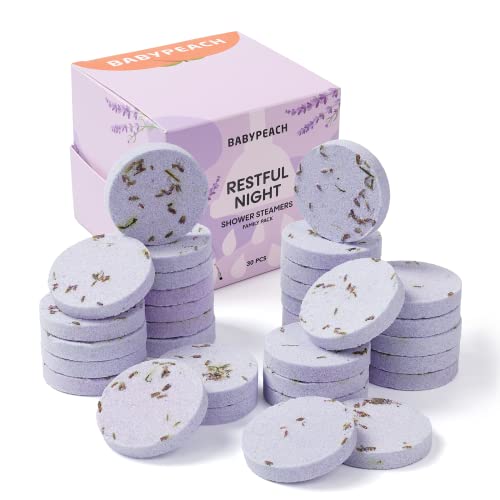 Babypeach 30 Pack Large Size Lavender Shower Steamers Aromatherapy - Organic Shower Bombs For Women With Natural Essential Oil, Nighttime Shower Tablets Stress Relief And Relaxation Gifts For Birthday #TOP16