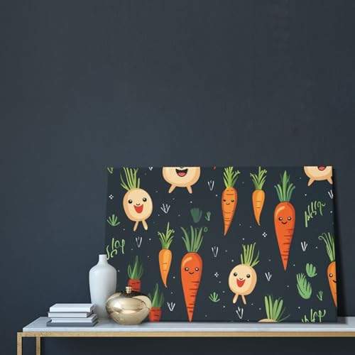 Impression sur toile salon poster mural Carotte heureuse
