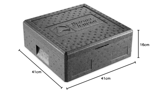 Thermohauser - Contenitore Termico Epp Per Pizza Con Coperchio, 12,5 Litri, 41 X 41 X 16 Cm - Scatola Per La Consegna A Domicilio Della Pizza - 5
