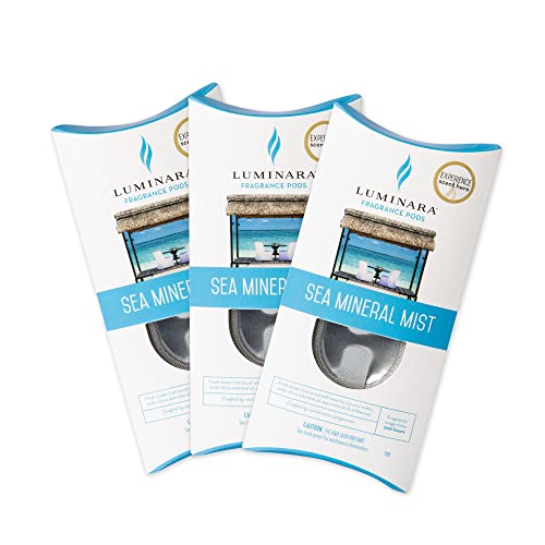Luminara Fragrance Diffusing Pods, Set of 3 (Sea Mineral Mist), Natural Home Scent Refills, Air Purifying Reed Diffuser Alternative for Room Ambiance