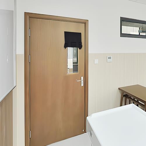 RYB HOME Side Door Curtains Thermal Insulated Blackout Small Window Covering Durable Vertical Privacy Blinds Tie Up Sidelight Shades for Front Door, W12 x L40 inch, 1 Panel, Black