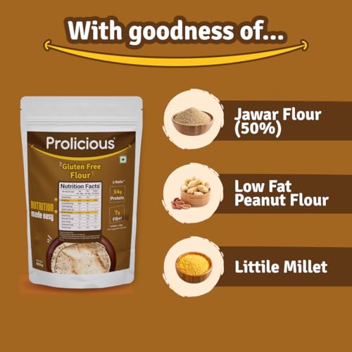 Image of Prolicious Gluten Free Flour|186g Protein & 93g Fibre Per pack | Vegan | Gluten Free |800 g- Pack of 2