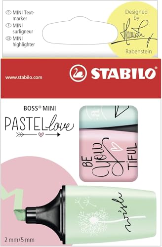 Marcador STABILO BOSS MINI Pastellove - Estuche con 3 colores pastel