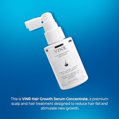 Image of VINR Hair Growth Serum for Scalp | Anti Hair Fall Formula with Redensyl, Anagain, Baicapil, Procapil & Caffeine | Supports New Growth & Scalp Strengthening with Grape Seed Extract | Lightweight Hair Serum for Men & Women | 30 ml