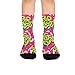 susiyo Vibrant Graffiti Motif Pink Hiking Socks Boy Girls - Cushioned Crew Socks for Kids Soft, Breathable & Seamless Toe for All-Day Comfort