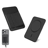 3APLUS 小型アンプ収納ポケット MagSafe対応 小型DAC収納用 携帯便利 しっかり固定 磁気リング付き アンドロイド機種も適用 ツインポケ (ブラック)