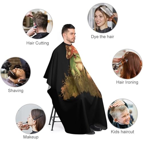 Capa para Corte de Pelo con Diseño Mushroom House y Rana miniatura 3
