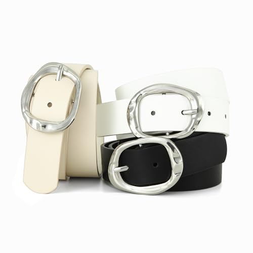 Image of Earnda Women Leather Belt for Jeans Dresses Fashion Buckle Waist Belts