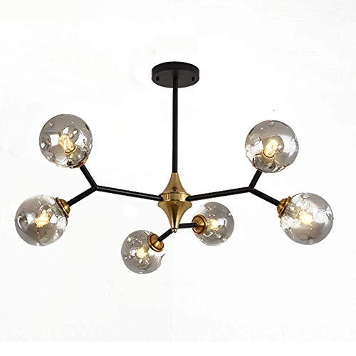 Lustre moderne à bulles en verre transparent CFWSHJ 15 lumières cognac