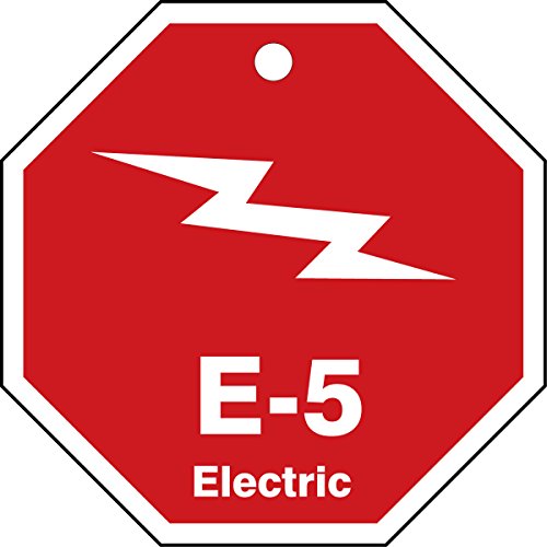Tag de sécurité électrique E-5 Electric carré rouge 2-1/2 pouces Accuform TDK305VPM