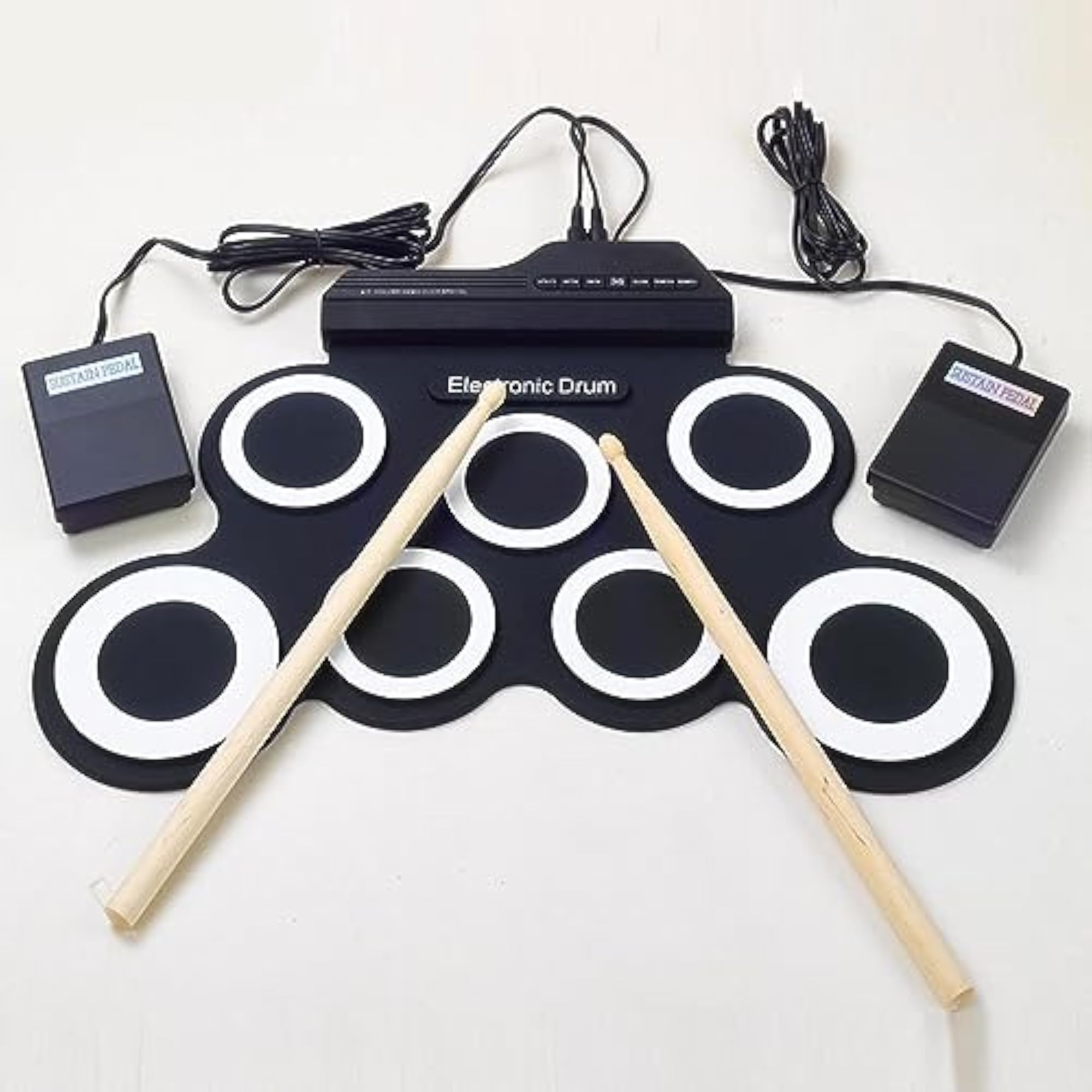 Portable Roll Up Drum Pad Kit with Speaker