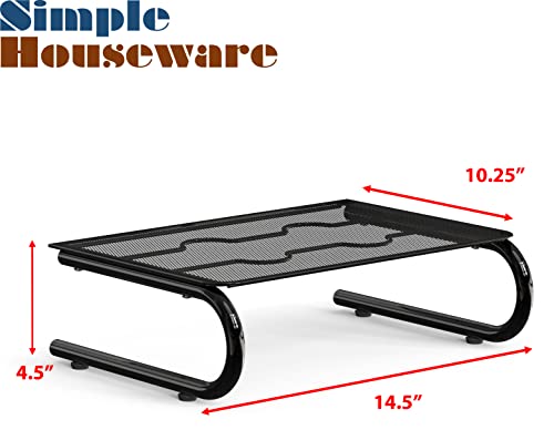 Image of Simple Houseware Mesh Monitor Stand Riser, Black, 2 Pack