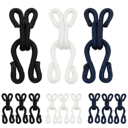 TEOZBLU 12 Pcs Crochets de couture cachés et fermeture à œillet Pour manteau de fourrure Veste Cape Etole Bracelet Bricolage et autres, Cadeau De Football...