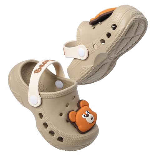 LACOFIA Chaussures Sabots de Jardin pour Bébé Garçons Sandales antidérapants pour Plage/Piscine Pantoufles d'été pour Enfants Kaki 19/20 – vue 2