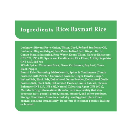 Image of Kohinoor Basmati Biryani Kit Lucknowi, 333 grams | Ready-to-Cook Authentic Biryani | Easy 3-Step Recipe (Pack of 3)
