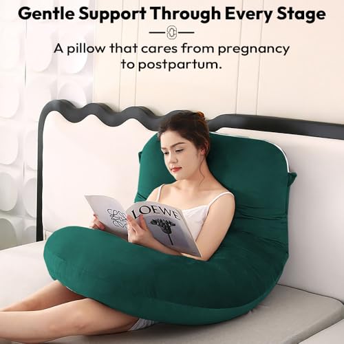Image of StarAndDaisy Pregnancy Pillow for Women /J Shape Body Pillow with 360 Full Body Support, Ergonomic & Comfortable Maternity Pillow for Pregnancy Sleeping