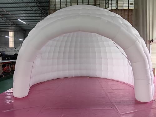 Carpa inflable tipo iglú con iluminación LED blanca miniatura 2