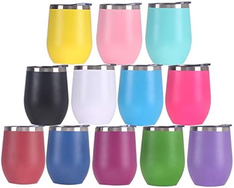 Gteller 12 oz Stainless Steel Wine Tumbler Stemless Glasses with Lid - Image 3