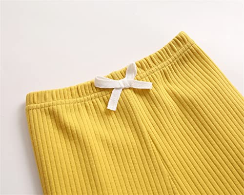 Calça legging infantil para bebês meninas, sem pés, com babados, canelada, para outono e inverno, Am