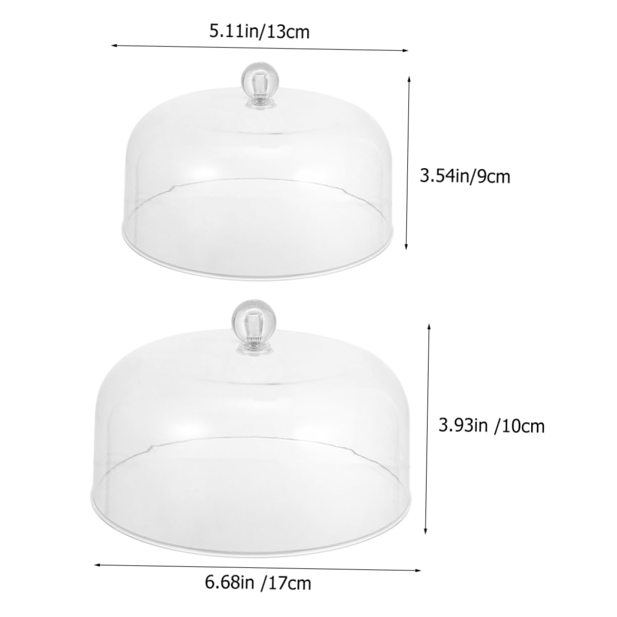 Cabilock 2Pcs Transparent Cake Covers Multi Functional Food Domes for Household Use for Parties and Picnics Keeps Desserts Clean and Fresh