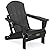 SERWALL Folding Adirondack Chairs Patio Chairs Lawn Chair Outdoor Weather Resistant for Patio Garden, Backyard Deck, Fire Pit - Black