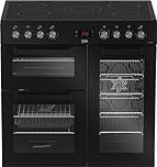 Beko KDVC90K 90cm wide Electric Range Cooker with Ceramic Hob - Black - A/A Rated