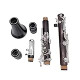 X-ELEPHANT 17 Keys Bb Clarinet Ebony Inner Hoop Clarinet Grade Stage Professional Play Clarinet with Case, Reed and Maintenance Set