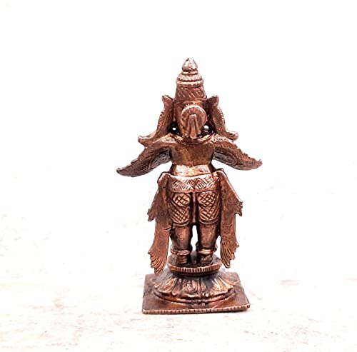 Image of Copper Idols, 8.5 cm, Copper Handmade Standing Garudar 158 gram, Patina Antique Finish, Pack of 1 Piece