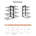 MUDEELA 8-Tier Pots and Pans Organizer under Cabinet, 15.83" Height Heavy Duty Pot Pan Organizer Kitchen Cabinet Organization and Storage, Adjustable Pot Rack for Frying Pan, Cast Iron Skillet, Black - Image 3
