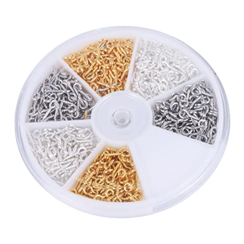 PRETYZOOM Tornillos Con Ojo De Oveja Juego Mixto Ganchos Metálicos Para Bricolaje Joyería y Manualidades Tornillos Atornillables Para Colgar y Decorar Hogar