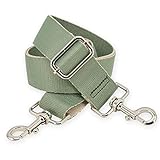 BENAVA Taschengurt für Taschen Pastellgrün Verstellbar Karabiner Farbe Silber | Schultergurt für Handtaschen Bag Strap | Bunte Taschenhenkel Breit | Taschenriemen 75-135 cm
