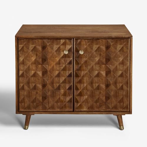 Image of The Attic Diamond Medium Sideboard Honey, Multipurpose Cabinet for Kitchen and Living Room Storage, Classy Sideboard, Solid Mango Wood, Honey Matte Finish