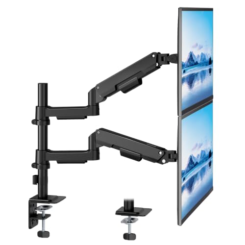 Dual Monitor Stand for 17-32 Inch Screens, Gas Spring Arms