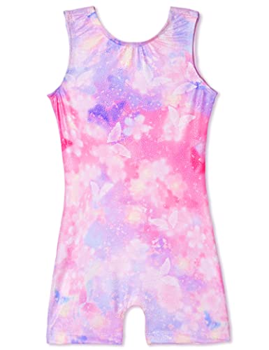 Image of TENVDA Leotards for Girls Gymnastics Kids Children Biketard With Shorts Sparkly Unicorn Dance Unitards(Multiple Colors)