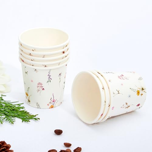 Crisky 150 Pack Paper Bathroom Cups 3oz Disposable, Elegant Design Floral Small Mouthwash Cups, Hot/Cold Beverage Coffee, Dessert for Birthday Parties, Home-use, Picnics, Ceremonies Any Events by Crisky - Image 5