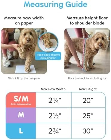 Walkee Paws Deluxe Easy-On, Dog Suspender Boot Leggings. Waterproof Booties for Small to Medium Sized Dogs, Dog Rain Boots, Protect from Hot Pavement, and Harsh Chemicals (Hearts, Small/Medium)