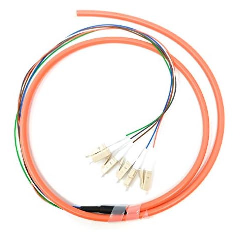 Ultra Spec Cables 6 Strand Multimode OM1 62.5/125 LC-UPC Fiber Pigtail, 1 Meter for Splice Cover