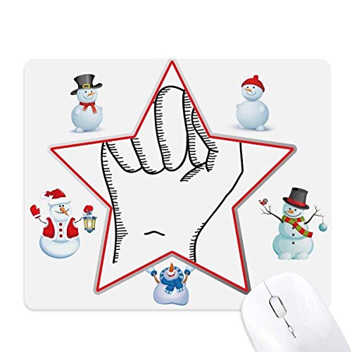 Tapis de souris bonhomme de neige étoile avec surface lisse haute précision