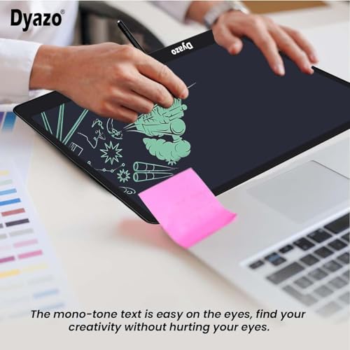 Image of Dyazo 15 Inch LCD Re-Writing Tablet Pad with Stylus Pen | Lightweight and Portable Magic Slate Design for Drawing, Handwriting, Playing, Digital Notepad for Kids and Students | Black