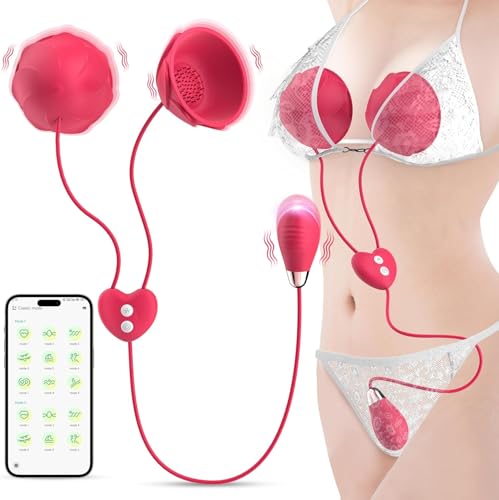 Sucking Vibrator Adult Sex Toys for Women - Anal Bullet Vibrators BSDM with 9 Vibration APP Control, 2 Nipple Clitoral Stimulator Clit Pussy Pump Toys4couples Men & Women Womens Sex Toy Machine