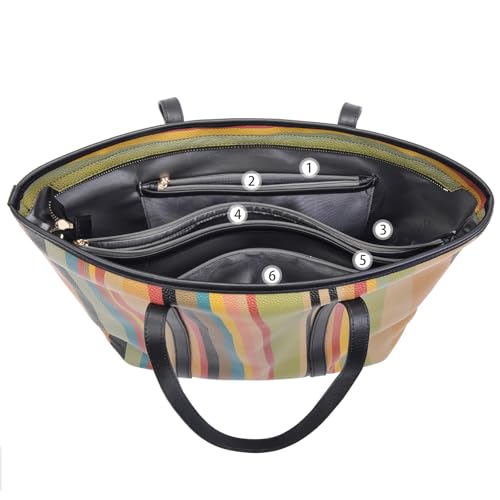 Bolso Tote grande de cuero genuino para mujer miniatura 5