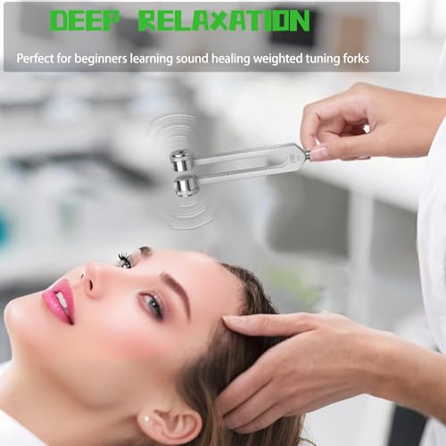 Tuning Forks for Healing Set, Includes 128Hz, 256Hz, 512Hz Tuning Forks with Reflex Hammer & Velvet Pouch, Yoga and Meditation Accessories for Healing, Sound Therapy, Instrument Tuning