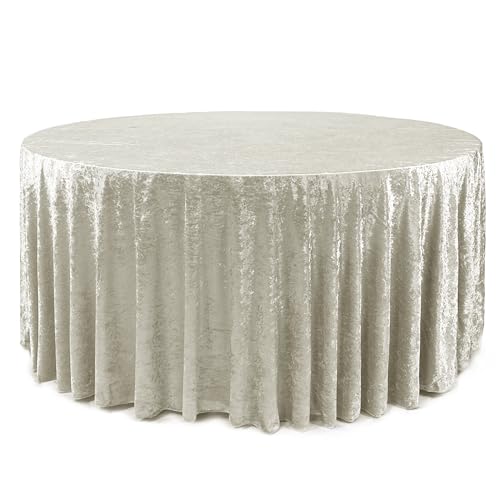 YOUR CHAIR COVERS - 132 Inch Round Crushed Velvet Tablecloth
