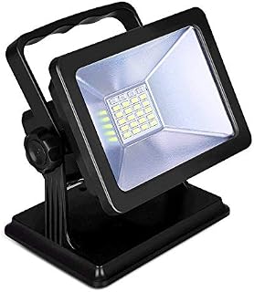 Rechargeable Battery Powered LED Work Light 15W 6.5H Lighting Waterproof Spotlights Free 12-month warranty Outdoor Camping Emergency Lights Floodlights with SOS Mode (Yellow )