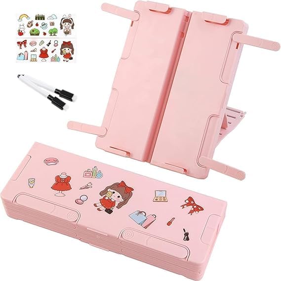 DEVKI E-CART Multifunctional Green Pencil Box for Kids,Pink Pencil Box, Magnetic Pencil Pouch for Girls, Pop Up Pencil Box for Kids (Stand Pink) (B0DCGF6157) Amazon Price History, Amazon Price Tracker
