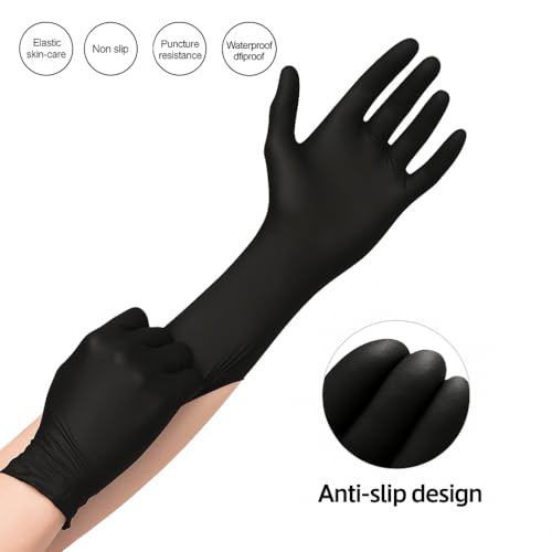 Image of Adbeni Nitrile Gloves | Food Handling | Disposable | Powder Free | Premium | Medical Examination, Kitchen, Cleaning, Cooking, Salon, Spa, Gardening, Travel, Grooming | Soft & Comfortable | Pack of 100